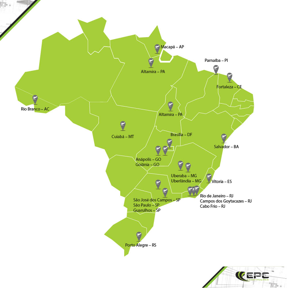 A infraestrutura aeroportuária foi o início de tudo. Com mais de 50 obras aeroportuárias executadas, a EPC conquistou o reconhecimento do mercado e firmou-se entre as importantes empresas do setor.